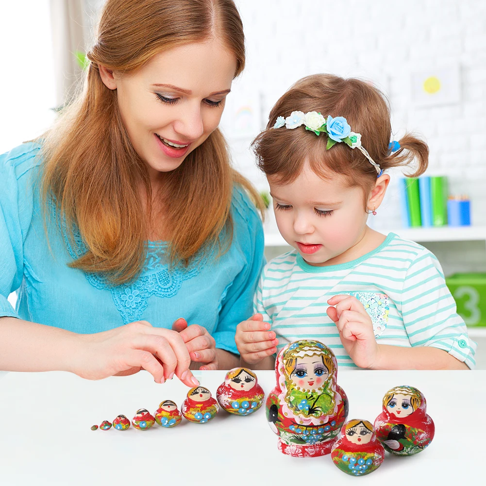 5/10-Layers Houten Russian Nesting Doll Matryoshka Poppen Voor Kinderen Brithday Geschenken Decor Poupée De Nidification Russ - купить по