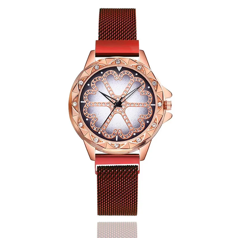 Omen специальный дизайн 360 градусов вращения Алмазный циферблат часы сетка магнит звездное небо женские часы