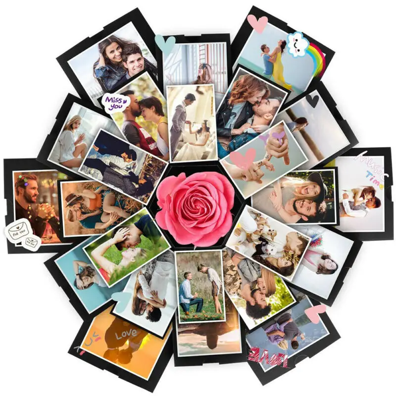 

Photo Album DIY Surprise Explosion Box Anniversary Gift Memory Scrapbook Photo Album Kit New Explosion Hexagon Gifts