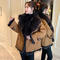 luxury thick warm 2021 new russian winter women coat outerwear real fur coat raccoon dog fur parka both sides wear jacket women