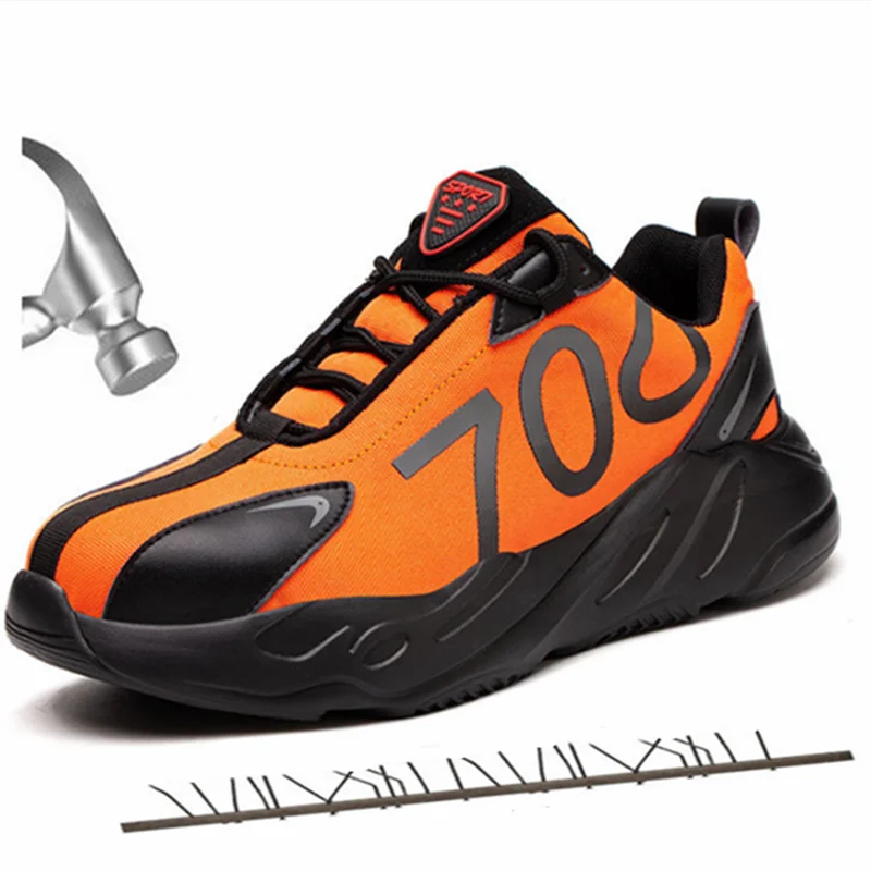 Защитные ботинки мужские дизайнерские кроссовки со стальным носком