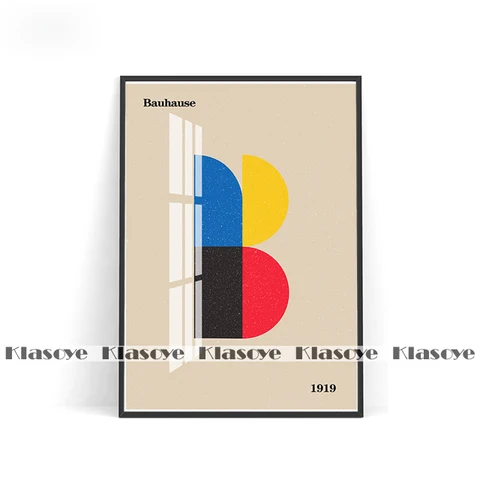 Bahaus, абстрактный выставочный настенный постер, красочные геометрические принты, современное искусство среднего века, минималистичный офис, домашний декор, идея подарка
