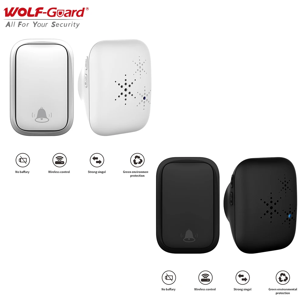 Wolf Guard Wireless Home Security Добро пожаловать Self Power Водонепроницаемый дверной звонок