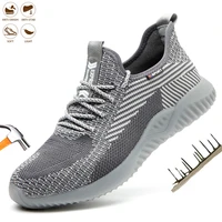 men work safety shoes anti smashing steel toe puncture proof boots construction lightweight male sneakers men women air light
