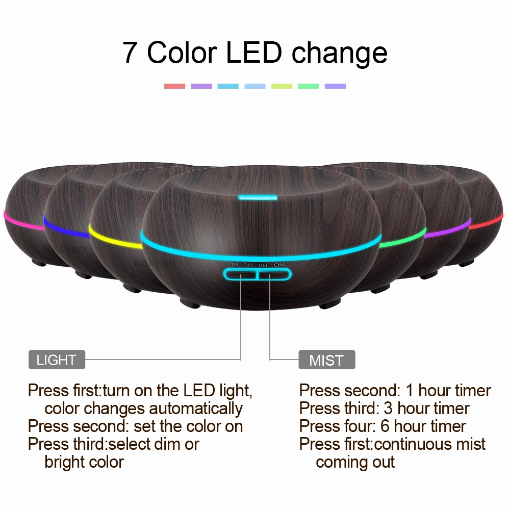 Ультразвуковой увлажнитель воздуха с эфирными маслами 200 мл для офиса дома