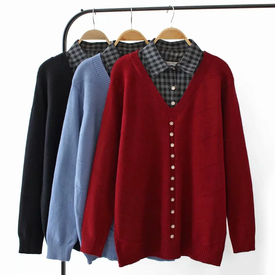 Женский трикотажный свитер осенне-зимний Свободный пуловер | Женская одежда