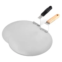 stainless steel pizza shovel with long wooden handle 1012inch pizza pan pastry bakeware kitchen pizza oven tools
