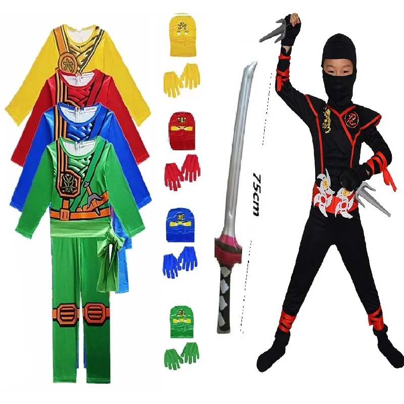 

Hot anime Sell Ninja Cosplay Costumes Boy Jumpsuits Sets Halloween Christmas Party Clothes Ninja Superhero Streetwear Suits