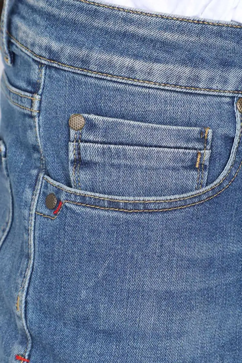 

Mens Blue Trousers Layered Jean Capri