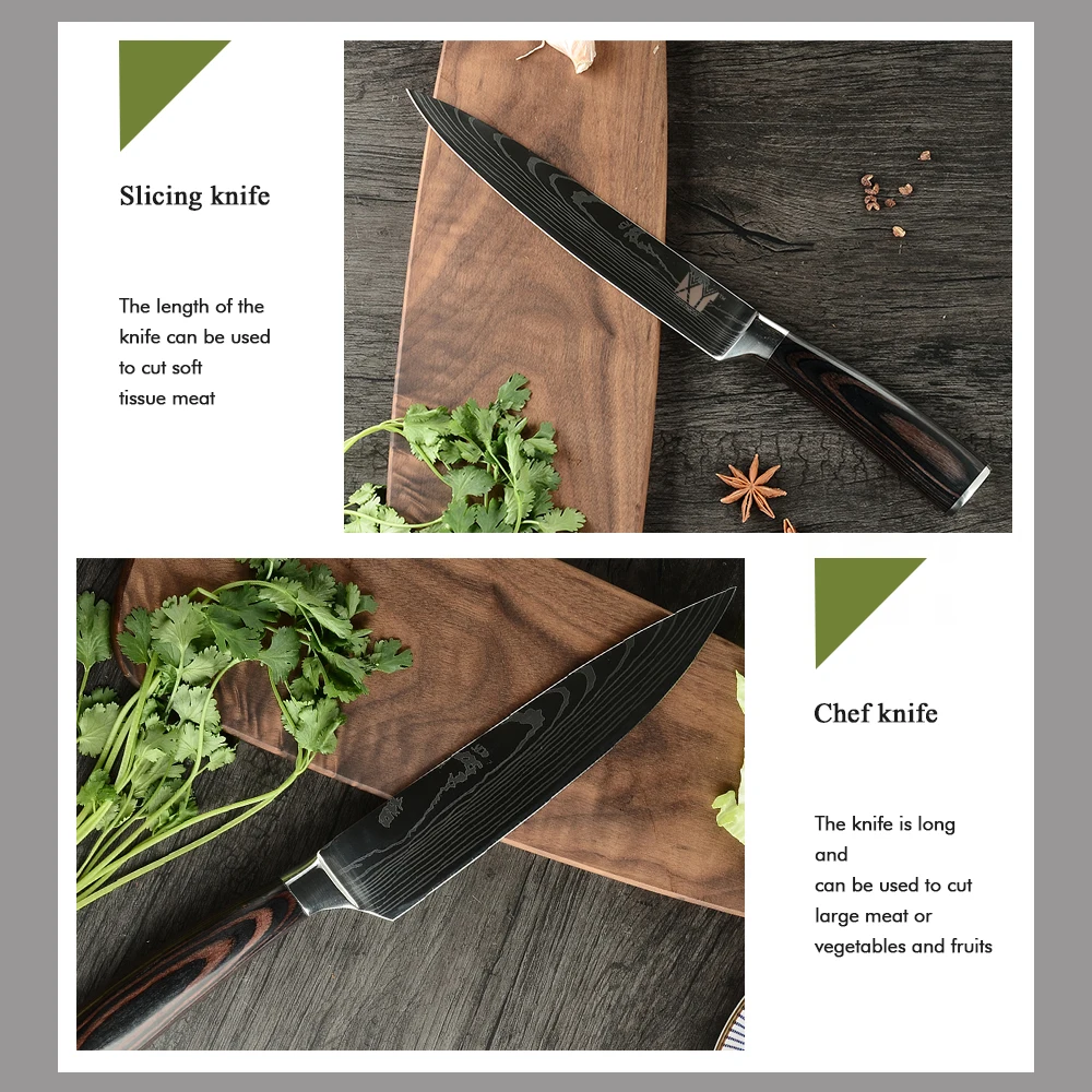 XYj Набор японских кухонных ножей из нержавеющей стали прочные острые кухонные