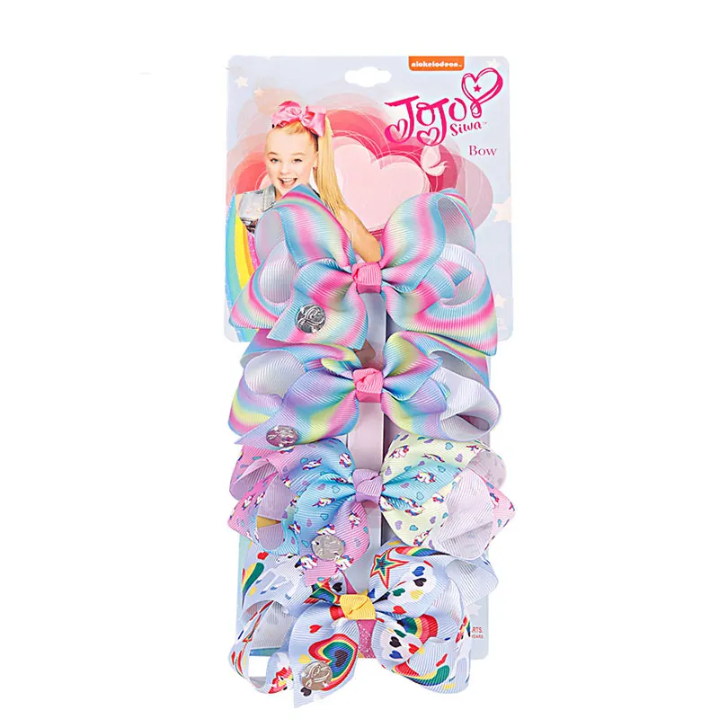 5 'Ɗ шт/карта бутик бантик для волос с пайетками зажимами детей радужные