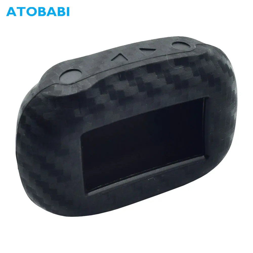 

Carbon Silicone Car Key Case For StarLine B92 B62 B94 B64 B95 X96 Two Way Car Alarm LCD Remote Control Fob Protector Cover Bag