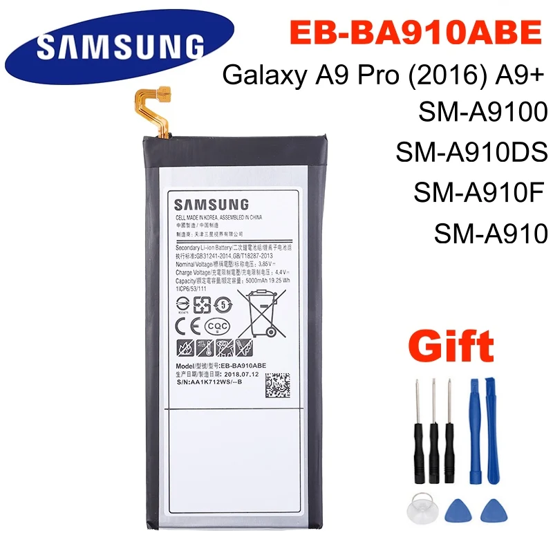 SAMSUNG оригинальная EB BA910ABE 5000 мА/ч батарея для Samsung Galaxy A9 Pro (2016) + SM A9100 A910 A910F A910DS