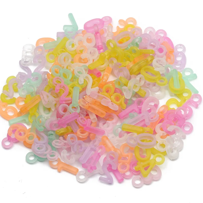 

Scrub Transparent 50pcs Digital Acrylic Beads Loose Beads For Jewelry Making DIY Pendants Earings Necklaces Bracelet Accessories