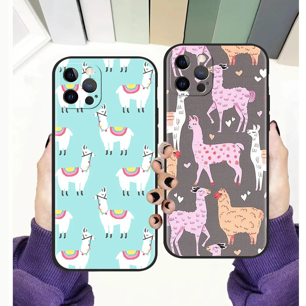 

Llama Alpaca Shockproof TPU For iPhone 13 12 11 Pro Max 8 7 Plus SE 2020 Case Soft Cover For iPhone X XR XS Max Shell Fundas Bag