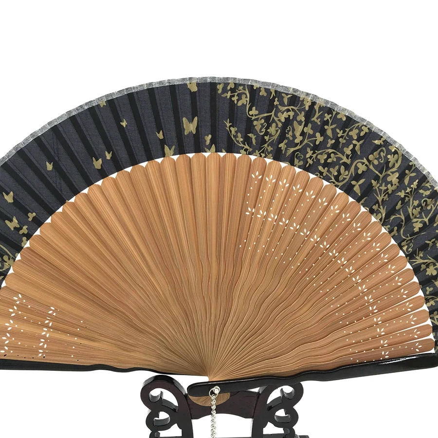 Бесплатная доставка 1 шт. бамбуковые вееры с цветочным принтом для свадебной