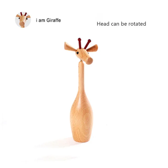 giraffe 1 шт. обезьяна основной цвет деревянные ремесла обработки тика подарки в виде животного практичные домашние твердые деревянные украшения - Цвет: giraffe