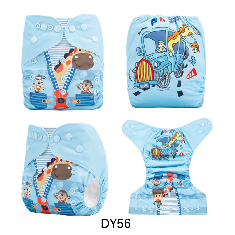 DY56 {AnAnBaby} дизайн многоразовые тканевые подгузники с цифровой печатью размера на выбор с вставками из микрофибры - Цвет: DY56