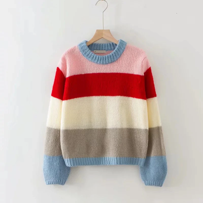 Женский трикотажный свитер CHICEVER повседневный пуловер с круглым вырезом и