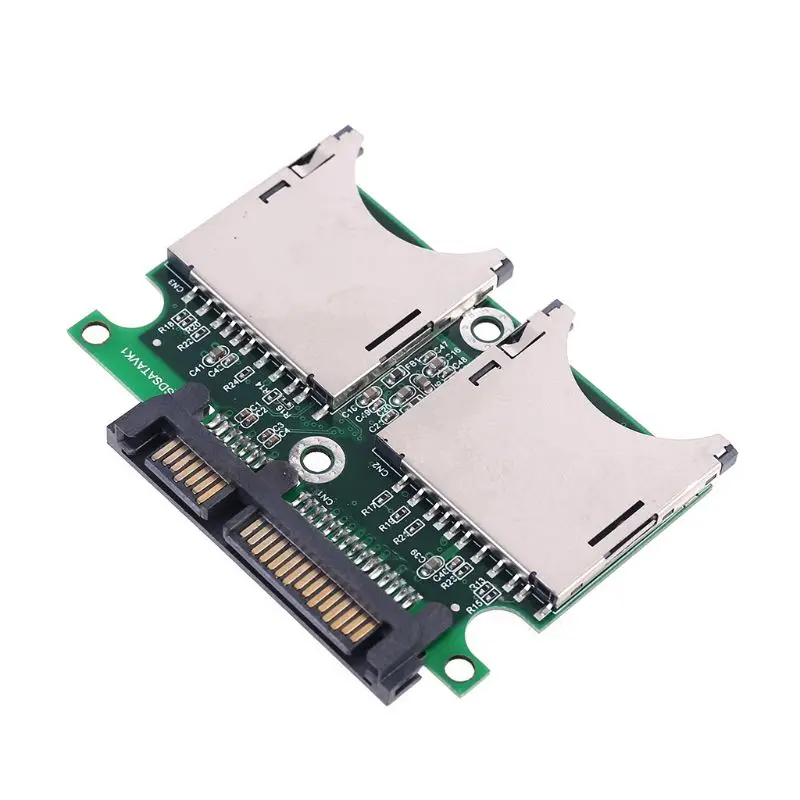 Переходник с двух портов SD SDHC MMC RAID на SATA конвертер корпусом для SD-карты Прямая