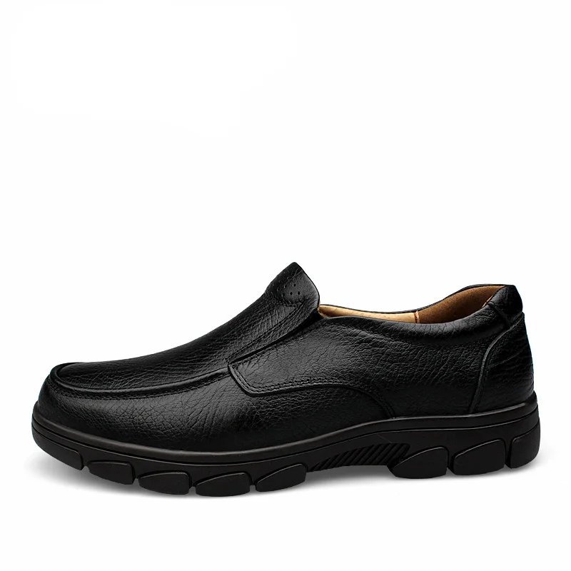 Black loafers Обувь для мужчин Лоферы Повседневные Удобные водонепроницаемые Мокасины с круглым носком без шнуровки, Мужская обувь для папы Большие размеры 37-46, брендовые Мокасины homme - Цвет: Black loafers