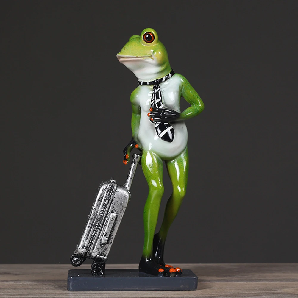 1 шт. 3D лягушка с чемоданом скульптурные фигурки каваи украшения для домашнего