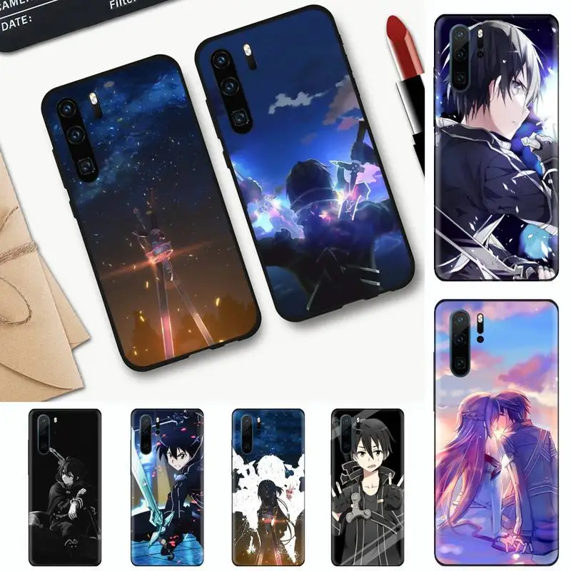 

Sword Art Online SAO anime Phone Case black For Huawei honor Mate mate P 10 9X 10i 20 30 40 y7 lite pro p smart 2019