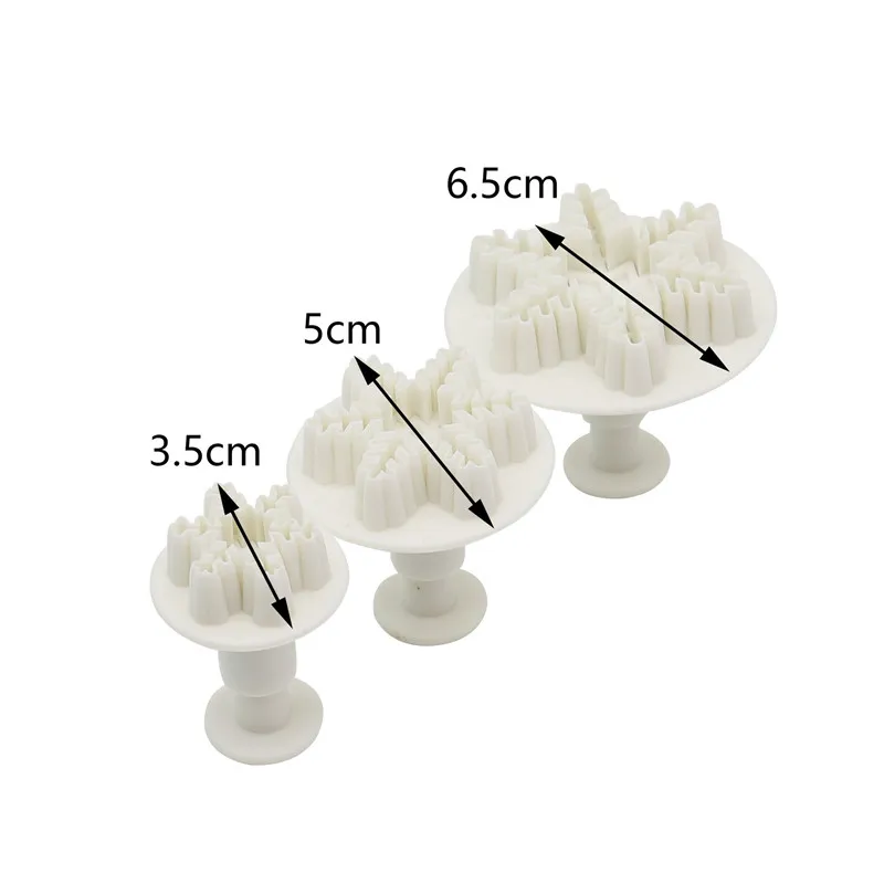 3Pcs/Set Snowflake Plunger Cookie Mold Cake Decorating Tools Biscuit Cutters DIY Fondant Mould Cutting Baking Pastry | Дом и сад