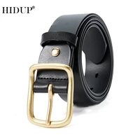 hidup solid brass buckle handmake 100 solid cowhide belts all match retro style cow skin leather belt jeans accessories nwj1114