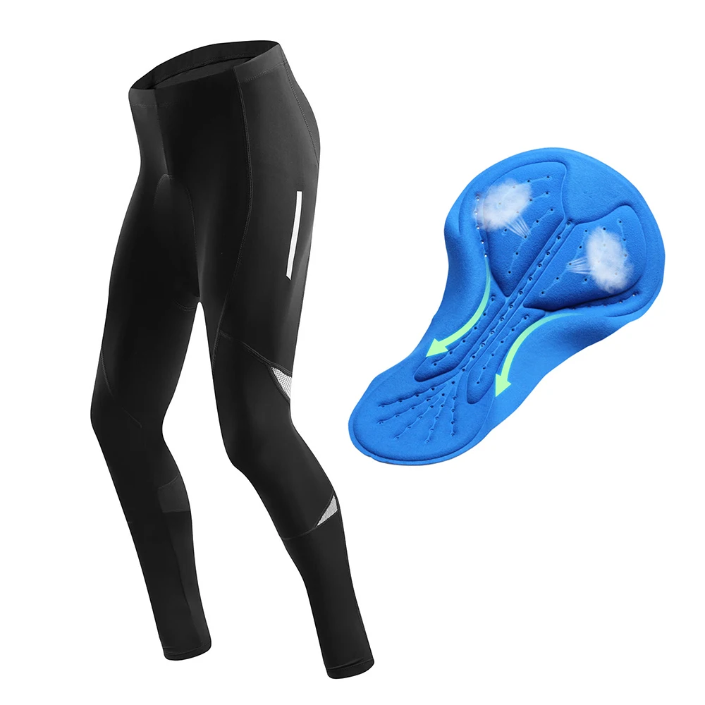 

Men's Reflective Bicycle Pants Gel Padded Cycling Compression Tights Leggings Outdoor Riding Bike Pants