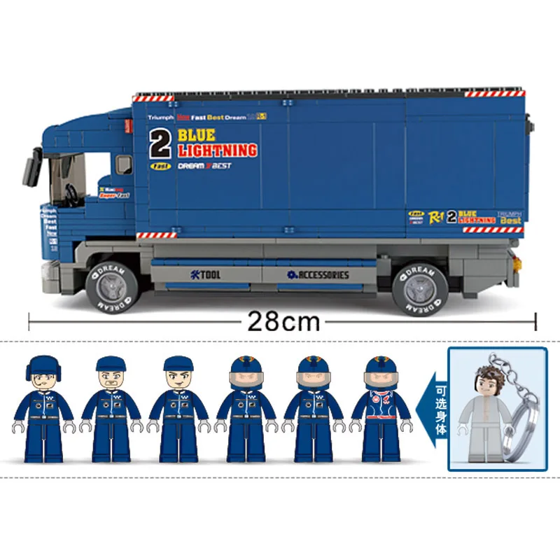 Конструктор Sluban New Formula 1 Transporter Racing F1 кубики MOC автомобильные фигурки игрушки для