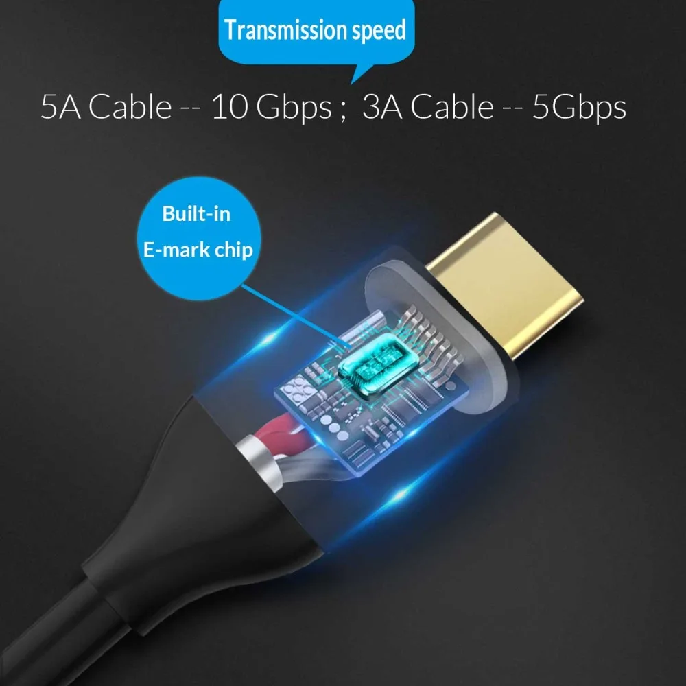 Кабель ORICO USB 3,1 type C-type c 10 Гбит/с 5А QC3.0 для быстрой зарядки кабель type-c для мобильного телефона Macbook Matebook ноутбука