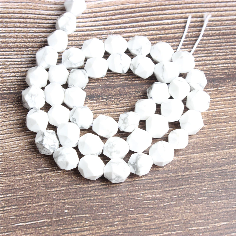 

Lanli 8mm naturally carves small flat White Turquoise loose beads for jewelry DIY stone bracelets and necklaces