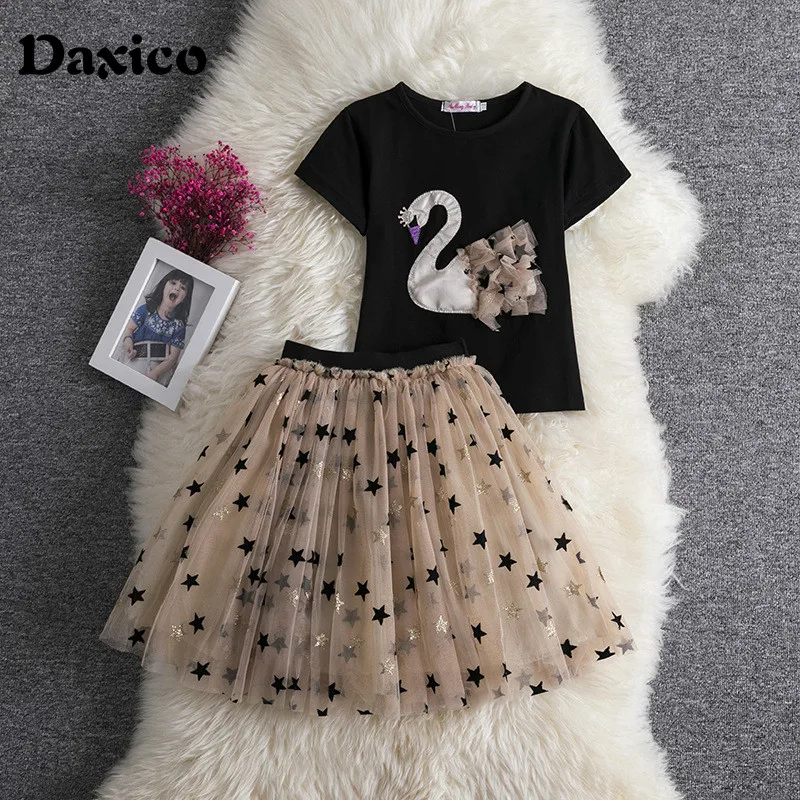 Летние Детские комплекты с короткими рукавами детская одежда круглым вырезом