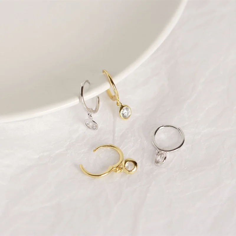 Изысканные 925 стерлингового серебра серьги кольца для женщин и девушек пирсинг