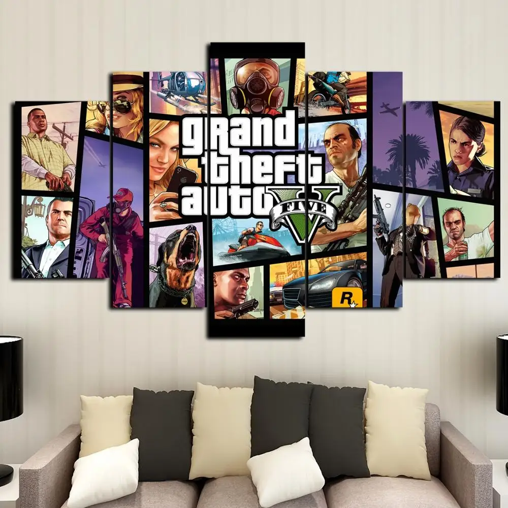 Постеры с принтом из игры GTA 5 панелей картина для гостиной настенное искусство