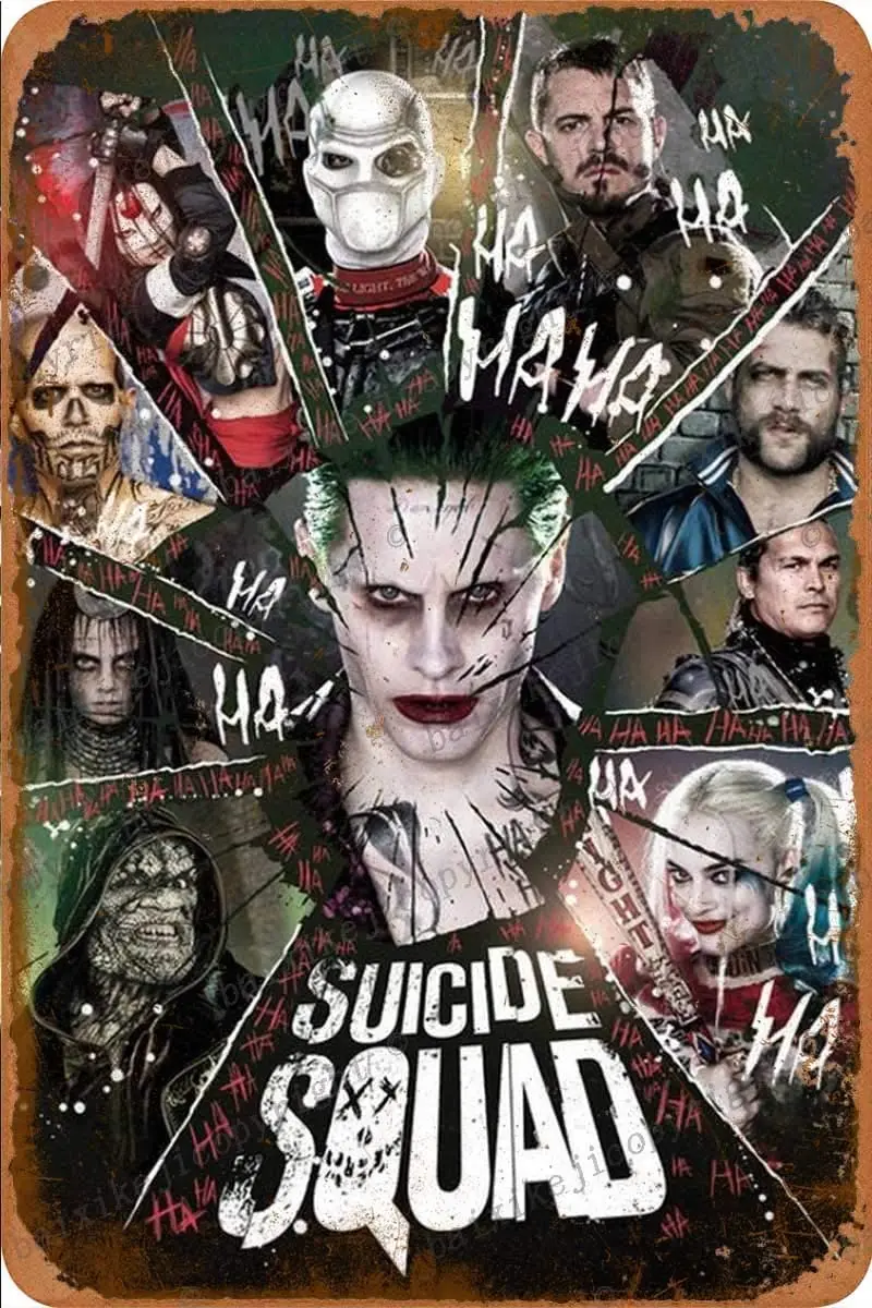 

Suicide Squad Tin Sign Vintage Metal Sign Poster Home Wall Decor Cafe Bar Pub Club Gift