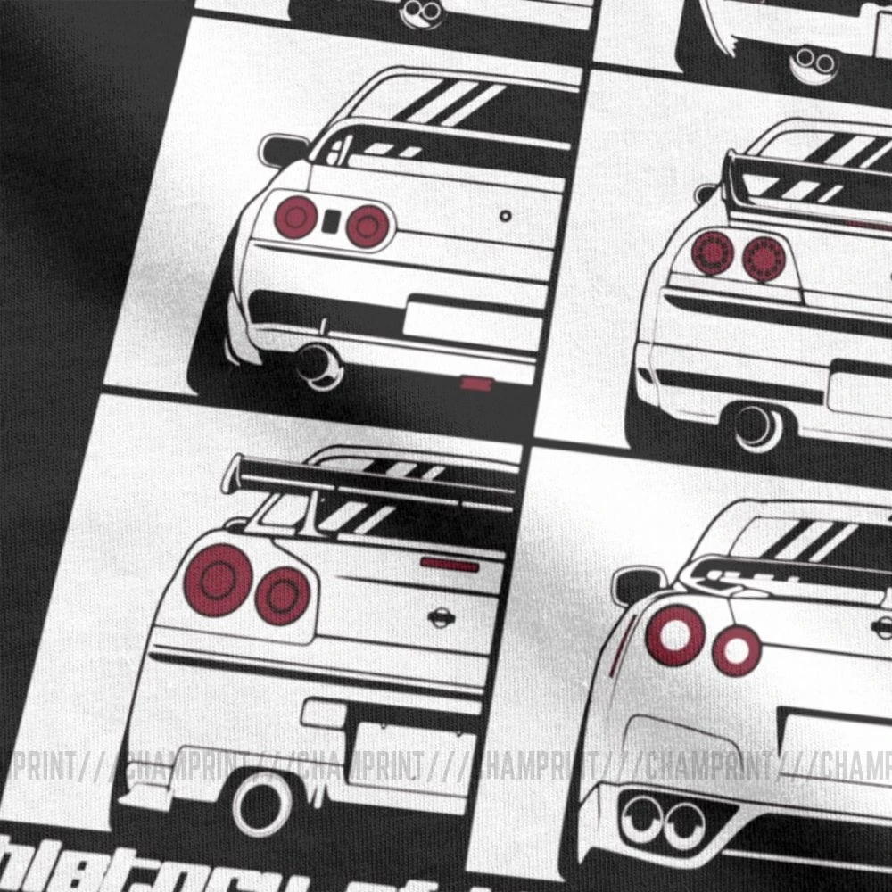 Мужские GTR Skyline история футболки автомобили моторы Japan JDM Datsun хлопковая одежда короткий рукав вырез лодочкой футболка большой размер футболки
