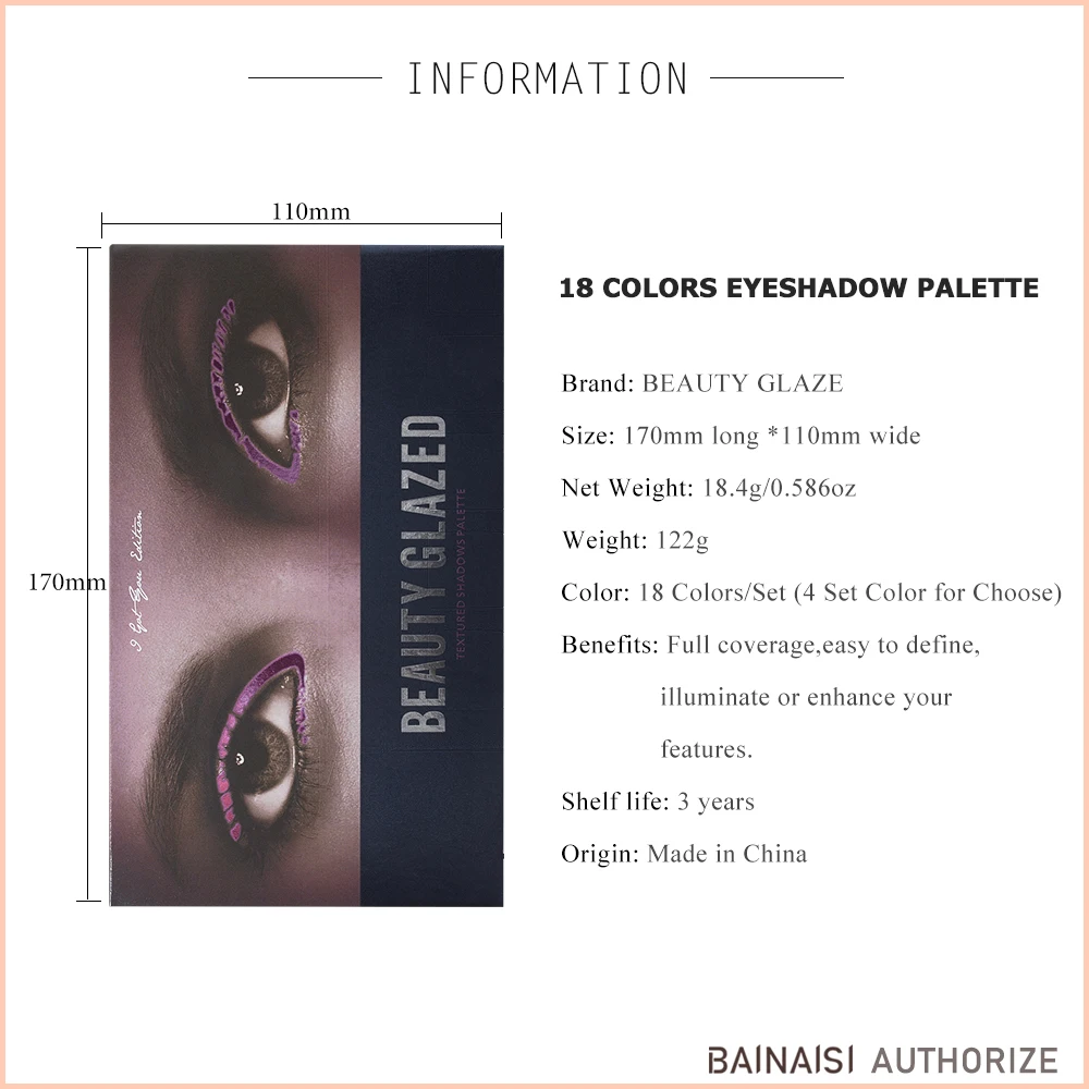 BEAUTY GLAZED18 цвета палитра для макияжа Тени век легко носить тени натуральные