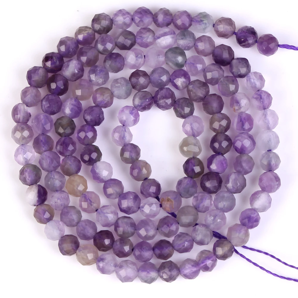 2/3/4mm Natural Stone Beads Faceted Amethysts Tourmaline Rose Quartzs Opal Agates Round for Jewelry Making Diy Bracelets | Украшения и