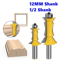 1pc 12mm 12 shank mitered door drawer molding router bits handrail line knife tenon cutter for woodworking tools