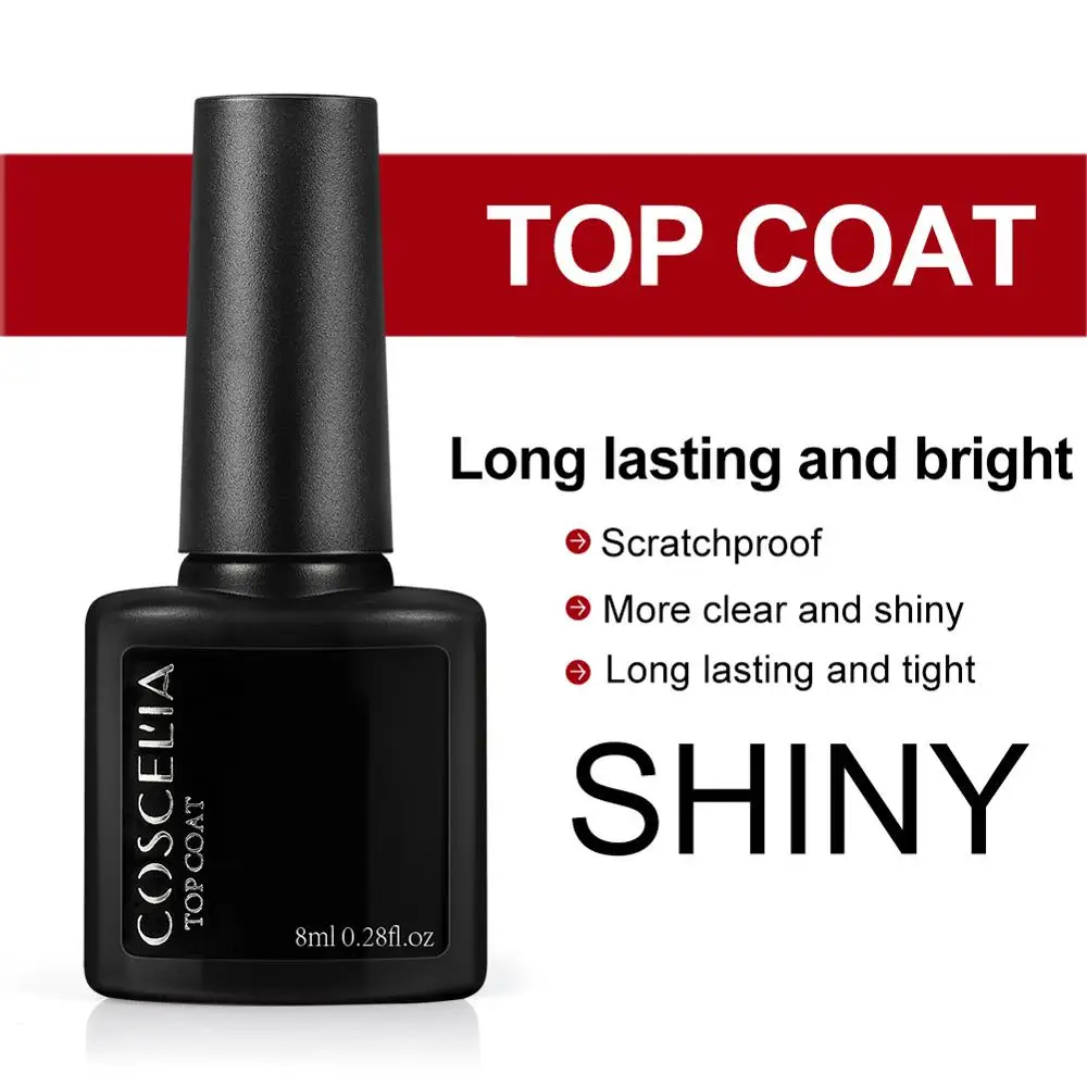 COSCELIA 8 мл верхнее покрытие базовый гель лак для ногтей УФ светодиодный