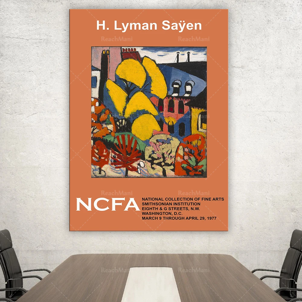 

Reprint of a 1977 Vintage exhibition Poster for works by H, Lyman Sayen