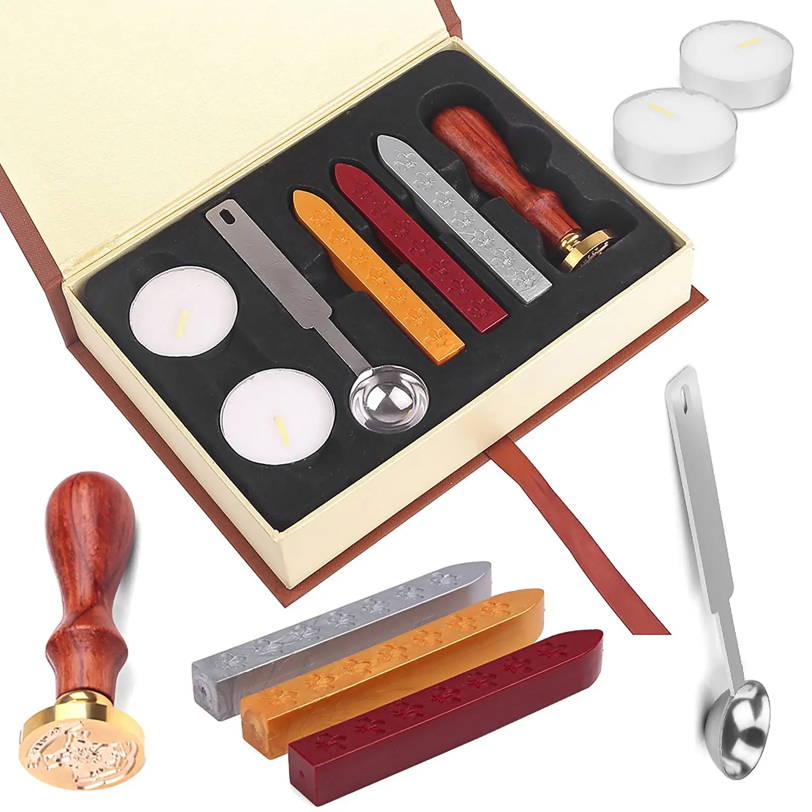 

Wax Seal Stamp Kit Stamps Wood Handle Replace Copper Head Hobby DIY For Wedding Invitations Wooden Handle Stamp