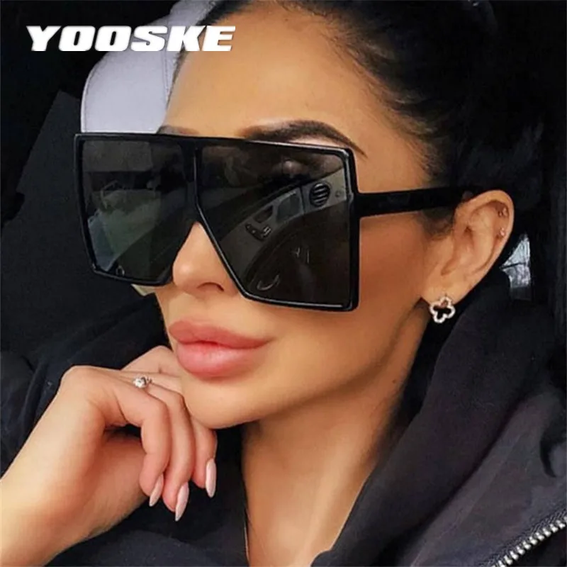 

YOOSKE Square Oversized Sunglasses Women Vintage Brand Designer Gradient Lens Sun Glasses Men Big Frame Glasses Shades for Women