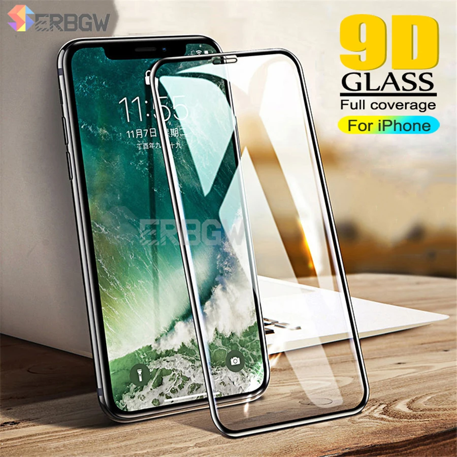 9D Защитное стекло для iPhone 6 6S 7 8 plus X на iphone 11 Pro XS MAX Защита экрана iPhone7 10 XR защитная
