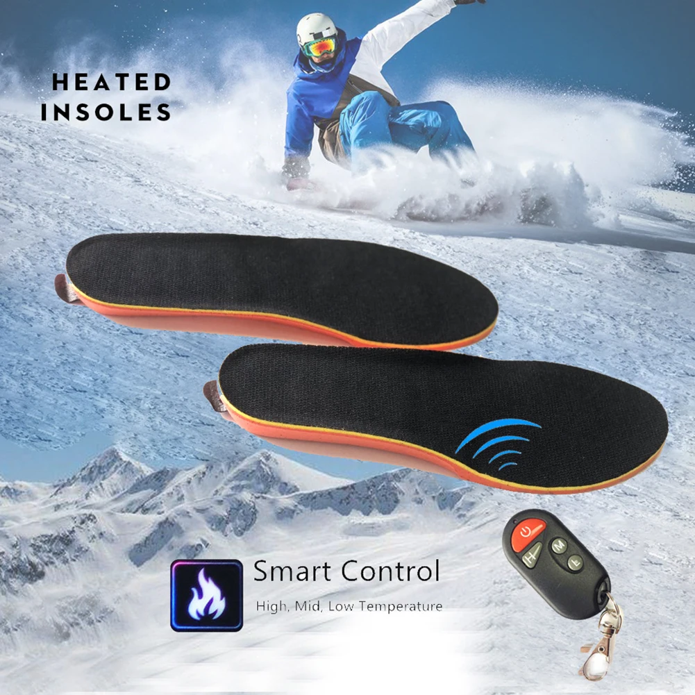 

Ski Ridding Camping Foot Warmer USB Rechargeable Heated Insole Wireless Temperature Adjustable With Remote Control Winter Warm