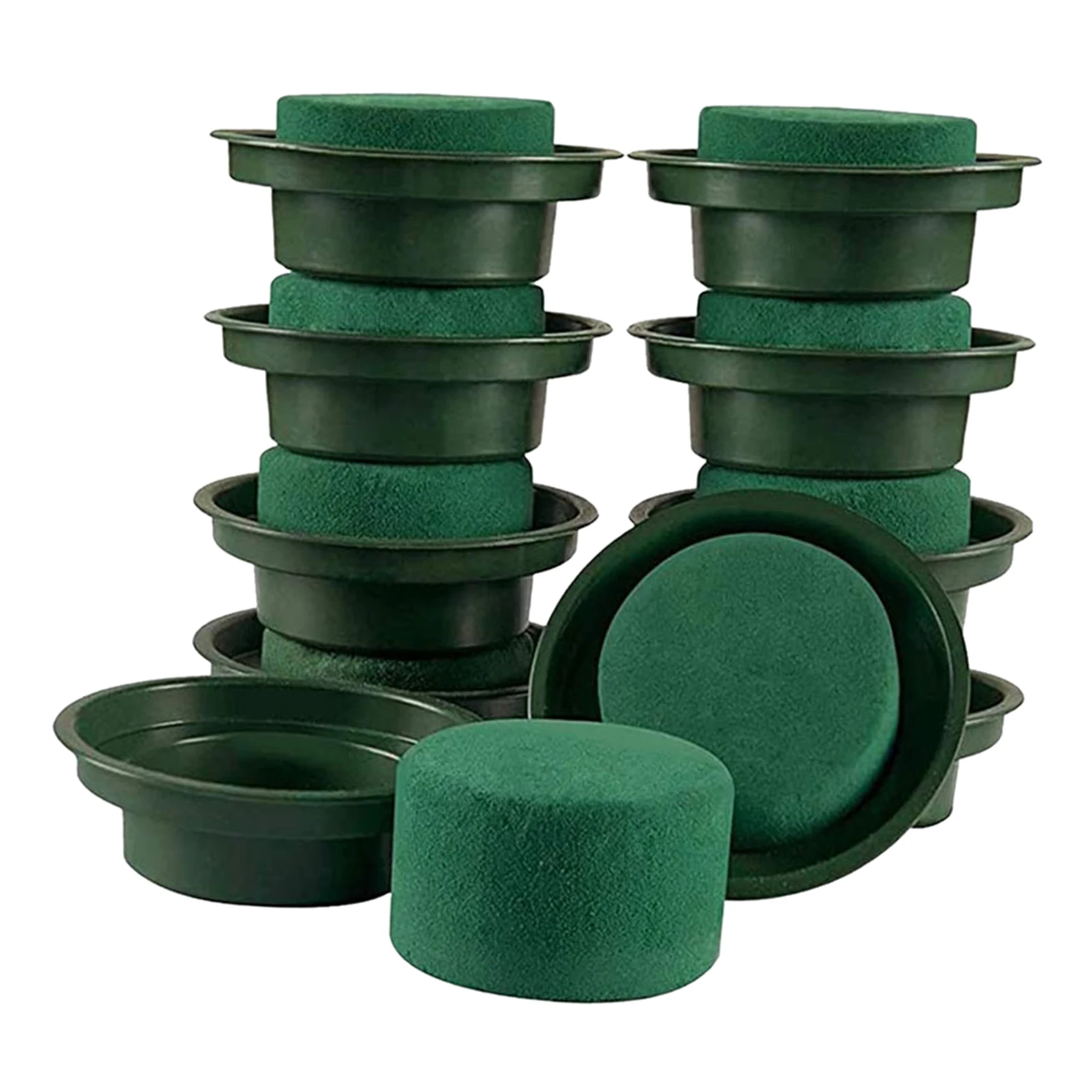 

10pcs DIY Flower Arrangement Kit Green Round Wet Floral Foam Round Foam Block Wedding Aisle Decor