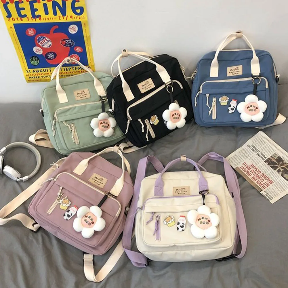 

Preppy Women Multi-Function Backpack Ladies School Bag Color Crossbody Bag Women Large Capacity Backpack