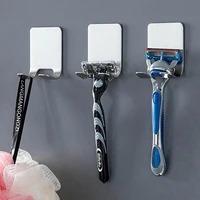 stainless steel shaver holder men shaving razor straight stand shelf shaving razor storage rack bathroom hook organizer